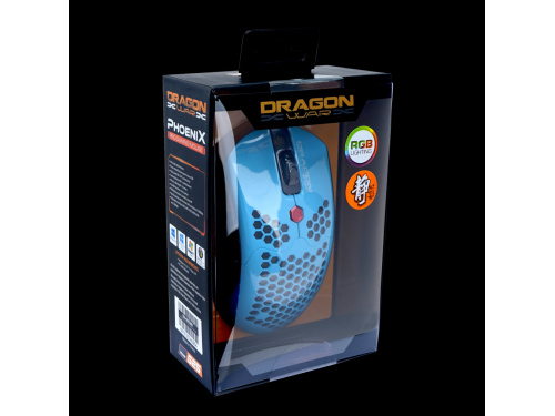 DragonWar G25 PHOENIX Pro Gaming Mouse (BLUE) 12000dpi - USB - RGB Lighting - MODEL : ELE-G25-BU