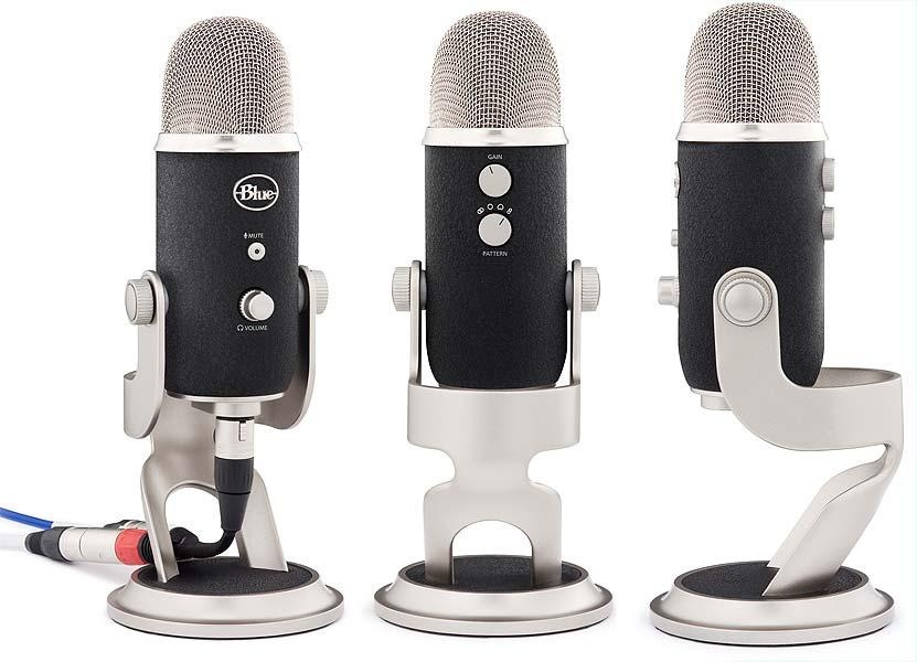 BLUE YETI PRO SILVER USB / XLR Microphone 3 Capsule - 4 Pattern Setting