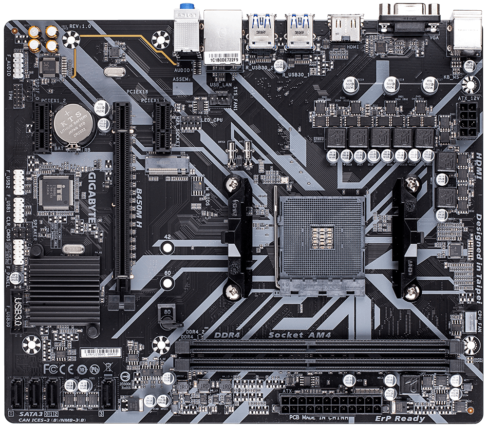 GIGABYTE GA-B450M-H Motherboard Socket: AM4 - M.2 - RGB