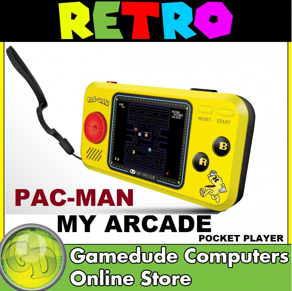 My Arcade Retro Pac-Man Pocket Player Full color 2.75 screen - Power by USB  or 4x AA Batteries ITEM #: DGUNL-3227 (845620032273) - GameDude Computers
