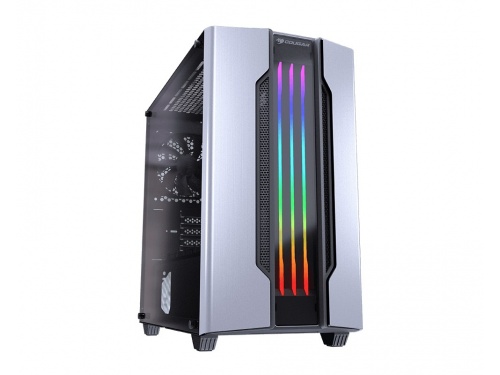 COUGAR GEMINI-M Silver RGB Mid-Tower mATX Tempered Glass Gaming Case 385TMB0 0002