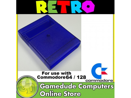 Blank C64 cartridge CLEAR BLUE  Colour Code (19) 