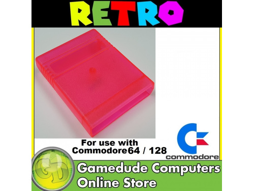 Blank C64 cartridge CLEAR NEON PINK  Colour Code (23)