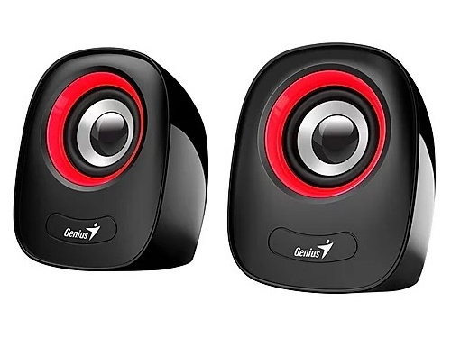 GENIUS SP-Q160 Red/Black USB Powered Speakers - Volume Control - MODEL: SP-Q160 RED USB