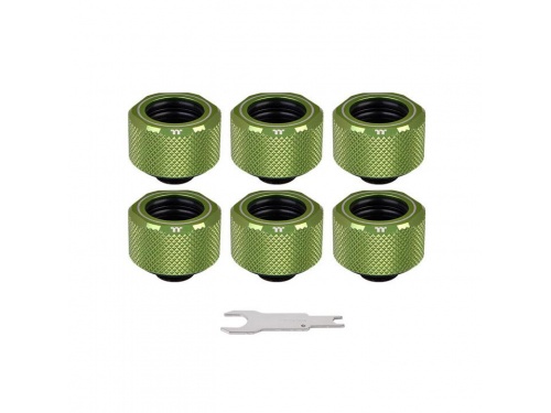 THERMALTAKE PACIFIC C-Pro G1/4 PETG 16mm OD 6 PACK - Compression - GREEN - CL-W212-CU00GR-B