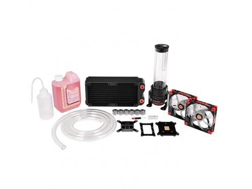THERMALTAKE PACIFIC RL240 CL-W063-CA00BL-A RED Water Cooling Kit Intel / AMD 2x 14cm RED LED Fan