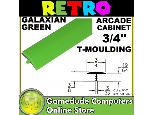 T-Moulding BRIGHT GREEN (GALAXIAN) 3/4inch (18mm) sold by the meter (1meter)