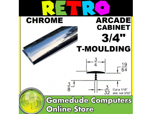 T-Moulding CHROME 3/4inch (18mm) sold by the meter (1meter)