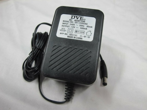 DV-1250SAA or RH41-1200500DS AC/DC Adapter 12Volt DC 500mA