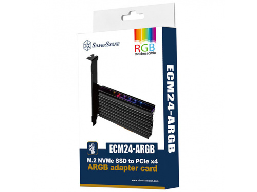 SilverStone ECM24-ARGB M.2 NVMe SSD to PCI-E x4  ARGB 5volt- PCIe x4 - 30, 42, 60 &amp; 80mm M key   MODEL : SST-ECM24-ARGB