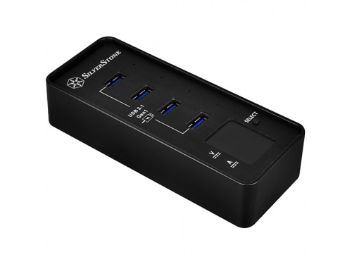 SILVERSTONE EP03B 4 Port USB 3.0 Hub with Fast Charge and Power Meter - SST-EP03B