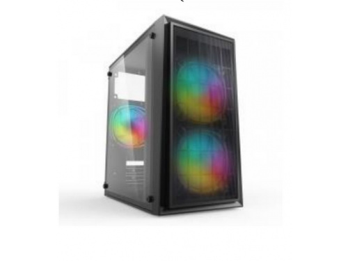 EQUITES C01 Mid Tower Case with Acrylic Side panel with 3 X ARGB 12cm Fans without PSU