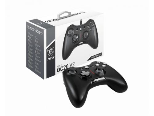 MSI FORCE GC20 V2 BLACK Wired Cross Platform Gaming Controller - USB - Dual Vibration  MODEL : FORCE GC20 V2 BLACK