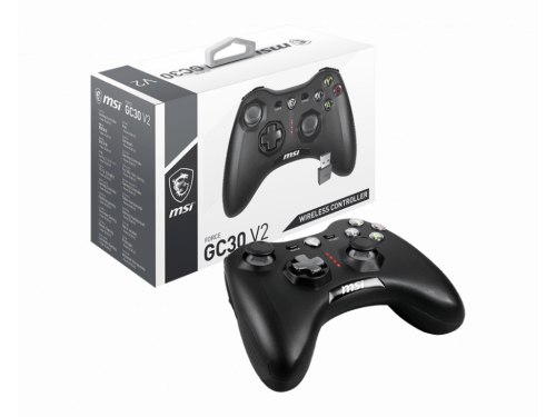 MSI FORCE GC30 V2 BLACK Wireless  Gaming Controller - USB - Dual Vibration  MODEL : FORCE GC30 V2 BLACK