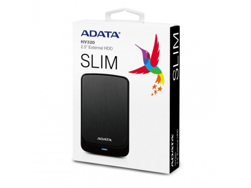 ADATA HV320 2TB Mobile BLACK External SLIM - USB3.2  Model: AHV320-2TU31-CBK