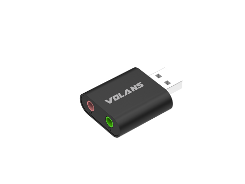 VOLANS USB to Audio Adapter - Microphone and Headphone - VL-UA01