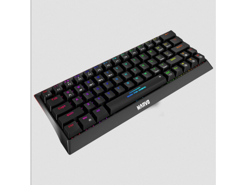 MARVO Scorpion KG962W Wireless and Wired 60% Mechanical Gaming Keyboard - 61 Keys - USB - Water Resistant Raindow Backlight - BLUE Switch - Anti Ghosting MODEL : KG962W EN-B