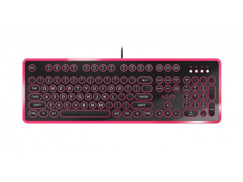 AZIO MK RETRO Pink / Black &lt;b&gt;Typewriter Inspired Mechanical Keyboard&lt;/b&gt; MK-RETRO-05 Blue Switch