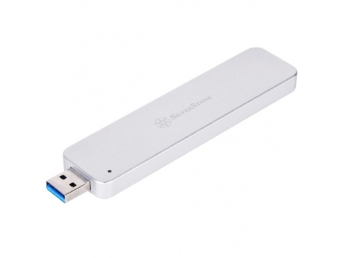 SILVERSTONE MS09 M.2 SATA External SSD Enclosure w/ USB 3.1 Gen 2 - SST-MS09S (Silver)