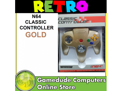 TEKNOGAME N64 GOLD Classic Controller MODEL : N4908  (722267833725)