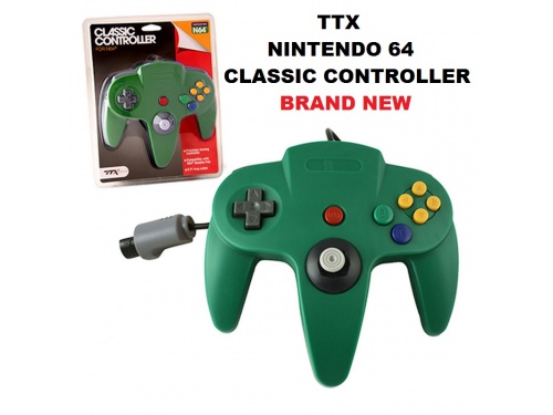 TTX Tech N64 GREEN Classic Controller MODEL : NXN64-935  (849172003798)