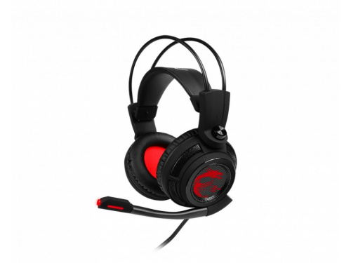 MSI DS502 USB Gaming Headset (BLACK) 40mm Driver - USB - Virtual 7.1 - Adj MIC - LED LOGO MODEL : DS502 GAMING Headset