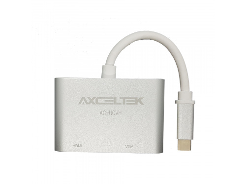 Axceltek 15cm USB-C to HDMI/VGA adapter PN : AC-UCVH