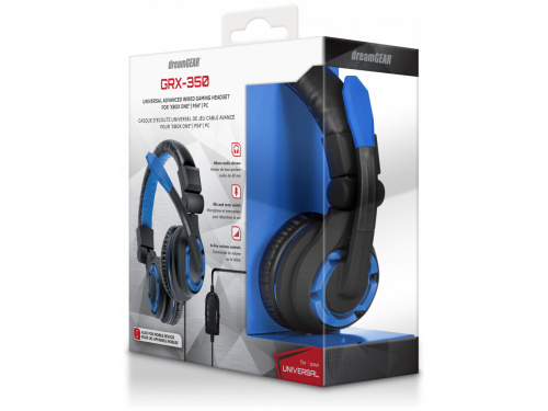DreamGEAR GRX-350 Wired Gaming Headset BLUE Cross Platform PS4 - XBOX ONE - PC (845620029624)  ITEM # : DGUN-2962