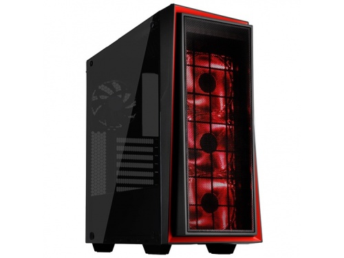 SilverStone REDLINE Series Tower Case No PSU - ATX / Micro ATX - USB 3.0  Black with Red Trim - LED Fans - Window MODEL : SST-RL06BR-GP