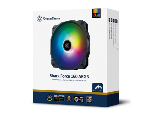 SILVERSTONE Shark Force 160 ARGB Performance enhanced 160mm PWM ARGB fan. MODEL : SST-SF160B-ARGB