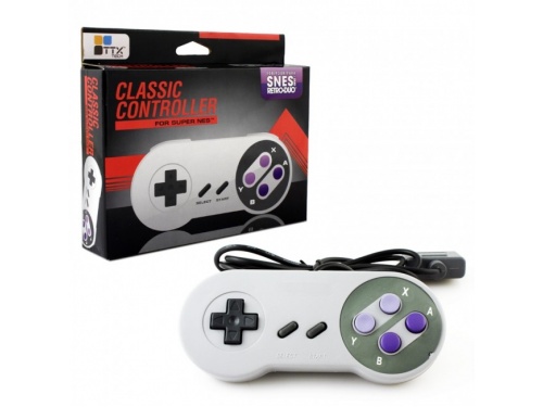 TTX Tech SNES Controller Grey Generic MODEL : NXSNES-002 (812820010042)