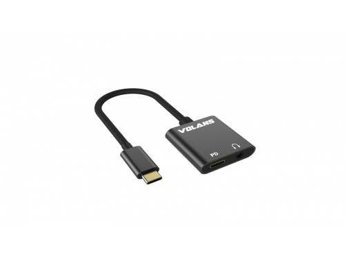 VOLANS USB-C to 3.5 Audio and USB-C Power Delivery - VL-UCAP