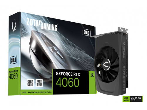 ZOTAC GEFORCE RTX 4060 8GB SOLO GDDR6, 128bit, 2460/17000, HDCP, Three DP, HDMI - ZT-D40600G-10L