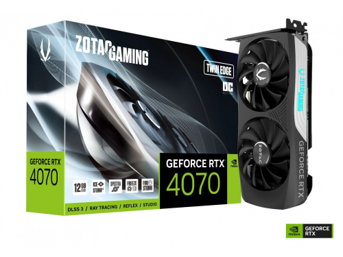 ZOTAC GEFORCE RTX 4070 TWIN EDGE OC 12GB GDDR6X, 192bit, 2490/21000, HDCP, Three DP, HDMI - ZT-D40700H-10M