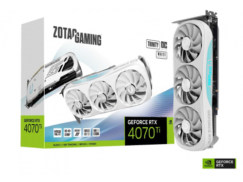 ZOTAC GEFORCE RTX 4070 Ti TRINITY OC WHITE ED 12GB GDDR6X, 192bit, 2625/21000, HDCP, Three DP, HDMI - ZT-D40710Q-10P