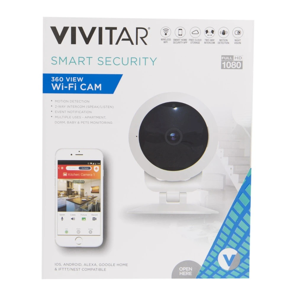 Vivitar Smart Security Full Hd 1080p Wifi Camera 360 Wide Angle 