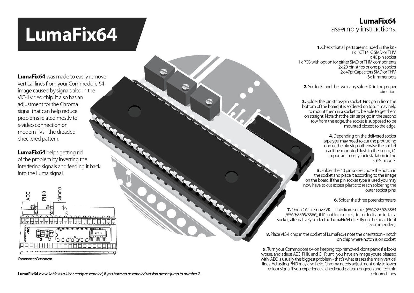 lumafix3 C64 LumaFix64 for Commodore 64 - Fix Svideo image problems on your C64 - GameDude Computers