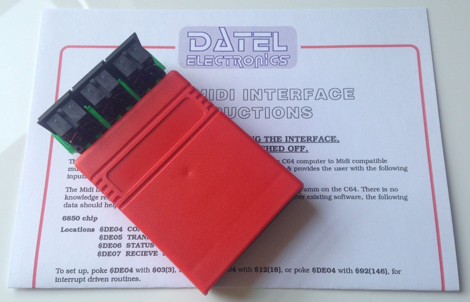 midi-1 Datel MIDI Interface Cartridge with instructions for Commodore 64/128 - GameDude Computers