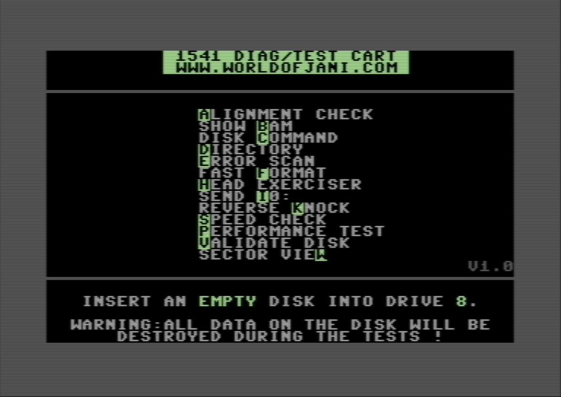 woj_diag4 Commodore 64 /128 World of Jani Commodore 1541 Diagnostic & Test Cart - GameDude Computers
